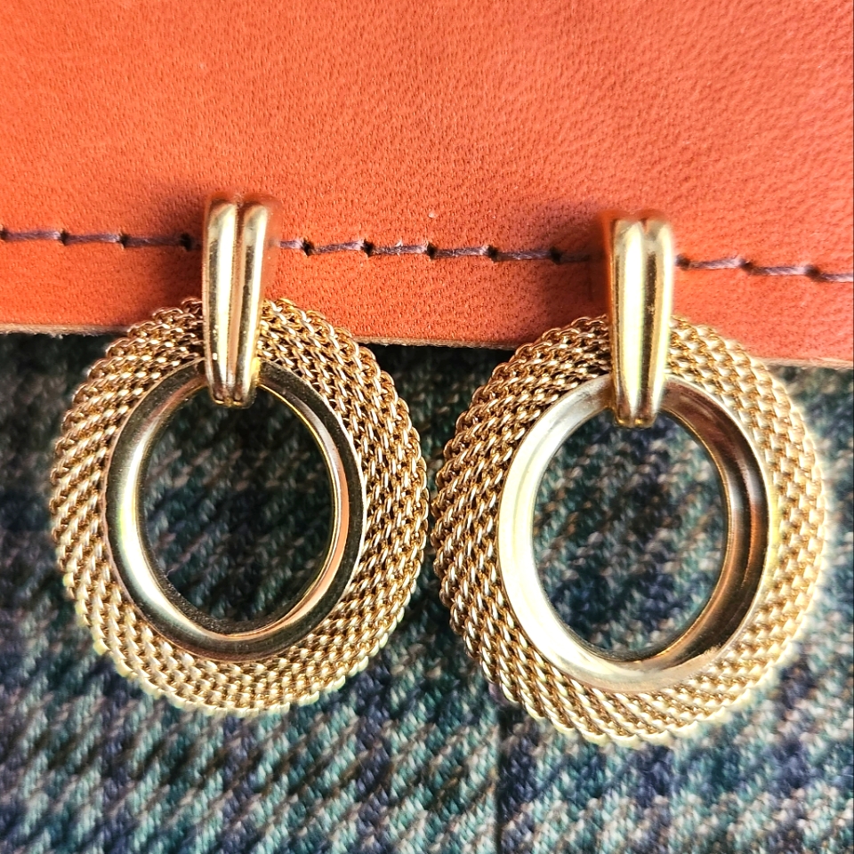 Gold Tone Oval Earrings
